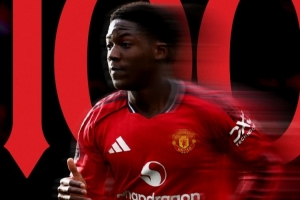 梅努迎曼聯(lián)生涯各項賽事100場里程碑，已為球隊貢獻8球5助攻