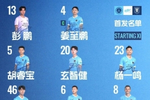 深圳新鵬城主戰山東泰山首發陣容出爐！