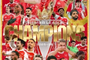 蘇維門(mén)迪社媒曬海報(bào)、合影以及個(gè)人照片，慶祝阿森納聯(lián)賽奪冠